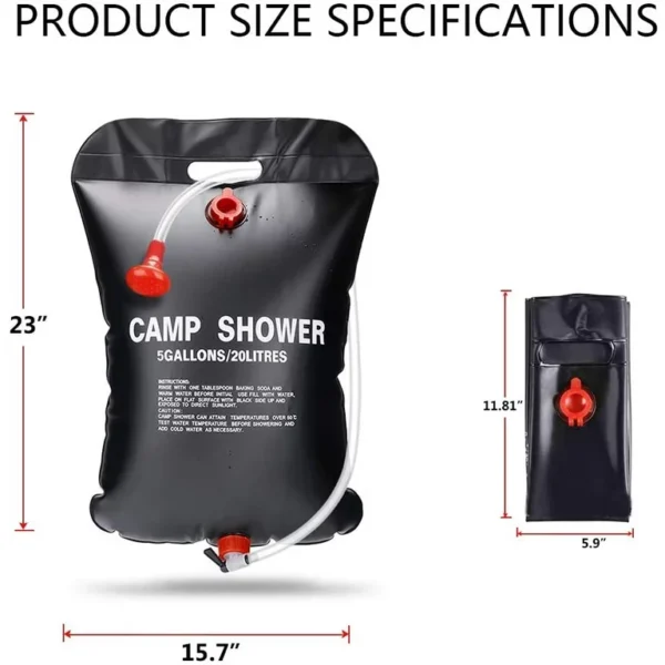 Portable camping shower Bag 20L - Image 3