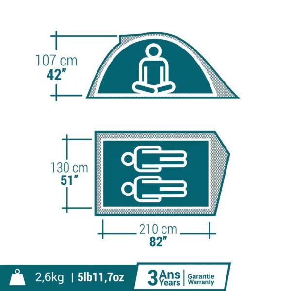 QUECHUA Camping Tent - 2 P - Image 2