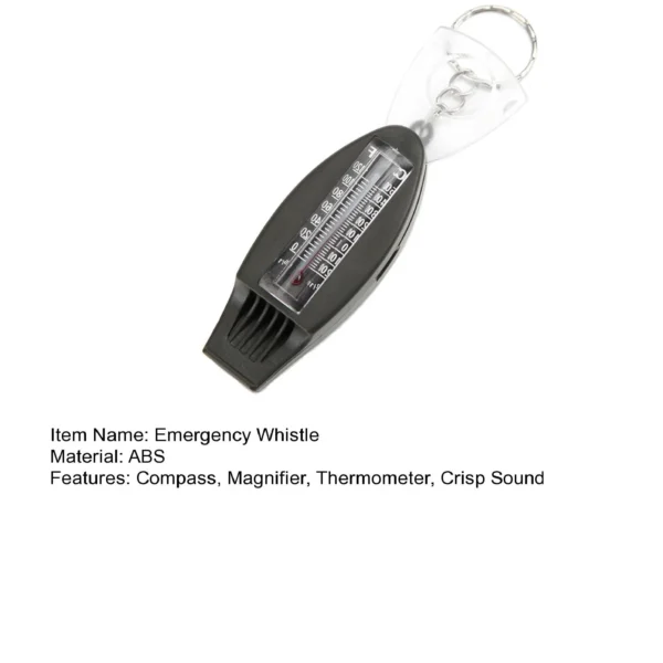 4-in-1 Emergency Whistle with Compass, Thermometer & Magnifier – Outdoor Survival Tool - Image 2