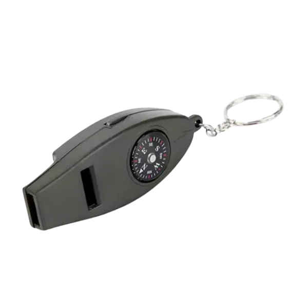 4-in-1 Emergency Whistle with Compass, Thermometer & Magnifier – Outdoor Survival Tool
