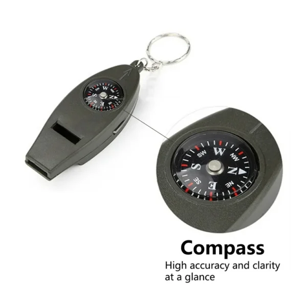 4-in-1 Emergency Whistle with Compass, Thermometer & Magnifier – Outdoor Survival Tool - Image 4