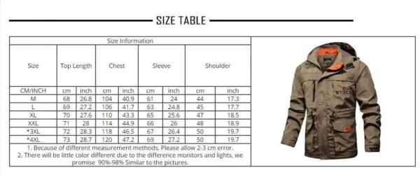 Waterproof Windproof Coat Hooded Jacket - Image 6